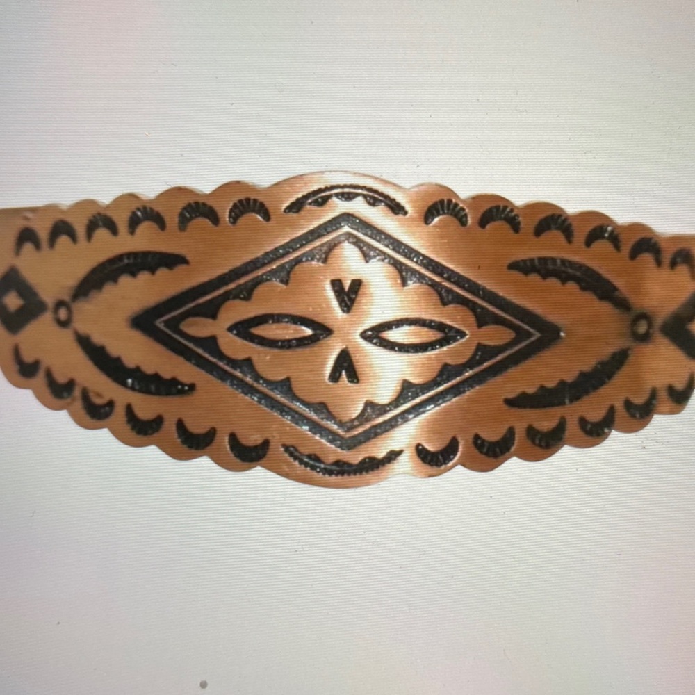 Vintage Native American Solid Copper Handmade Cuf… - image 1